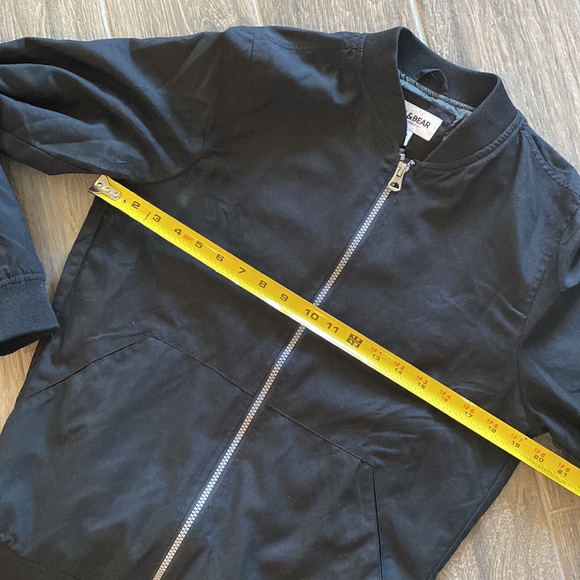 Pull & Bear basic collection Mens Bomber Jacket Size Small Black - Picture 4 of 10